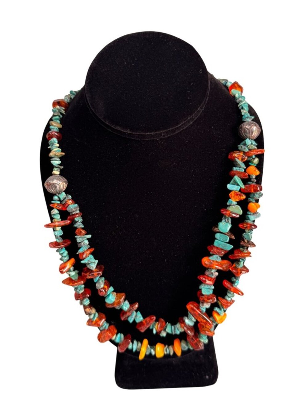 Carolyn Pollack 925 Sterling Turquoise Amber 24" Southwest Necklace Box